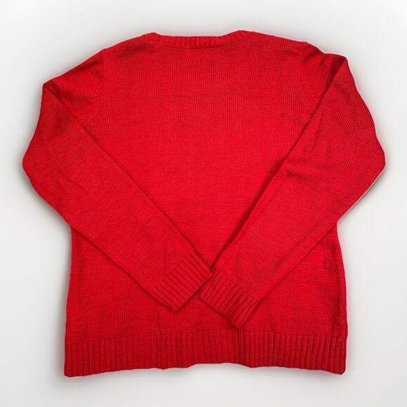 Woman’s Karen Scott Sweater L Reindeer Christmas Ugly Sweater Holiday Bell - Picture 2 of 10